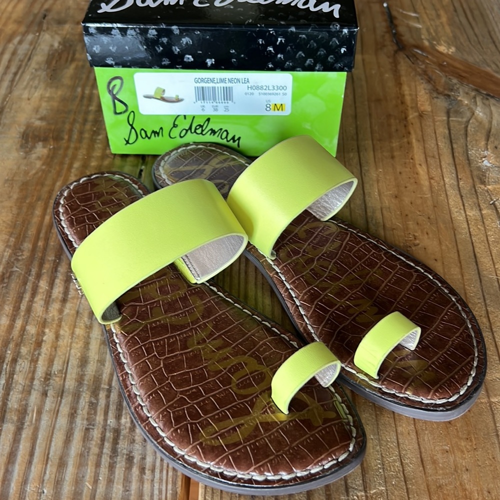 Sam Edelman Leather Sandals - Lime Size 8